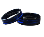 Boldness -  New Version MARRIAGE Black Stainless Steel Ring Band for Her. " Mystery Deep waters"