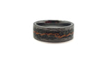 Boldness - Exotic SINGLE ADULT Hammered Tungsten. Black meteorite.