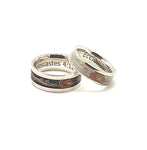 Classic - Boldness MARRIAGE Hand Crafted Design .925 Silver Ring. Black meteorite dust