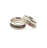Classic - Boldness MARRIAGE Hand Crafted Design .925 Silver Ring. Black meteorite dust