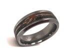 Boldness MARRIAGE - Exotic Tungsten Ring for Him ( Black inlay).