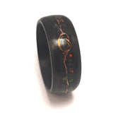 Boldness TEEN BOY - Exotic  Carbon Fiber Ring " Fire Opal "