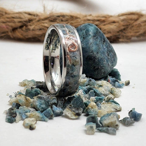 Casual - Boldness TEEN GIRL Stainless Steel Ring "Elegant Blue"