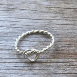 Boldness for Her  Silver .925 Teen Girl Rope Ring Band.