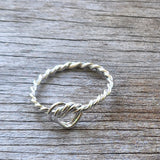 Boldness for Her  Silver .925 Teen Girl Rope Ring Band.