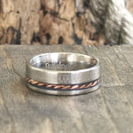 Boldness Rope Inside Titanium Ring Family Set "Expression To Dad"
