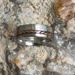 Boldness Rope Inside Titanium Ring Family Set "Expression To Dad"