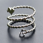 " LOVE LIFE " Heart Monogram Initial Rope Ring. Boldness for Her.