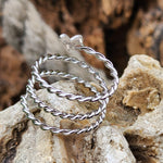 " LOVE LIFE " Heart Monogram Initial Rope Ring. Boldness for Her.