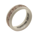 Boldness - Exotic SINGLE ADULT White Ceramic Ring. "Gentle Rose"