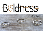 Boldness for Her  Silver .925 Teen Girl Rope Ring Band.