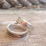 Classic - Boldness MARRIAGE Hand Crafted Design .925 Silver Ring. Black meteorite dust